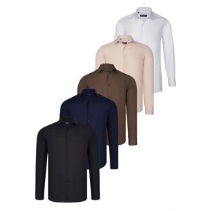 QUINTET SET G726 DEWBERRY SHIRT-BLACK-WHITE-NAVY BLUE-BEIGE-BROWN