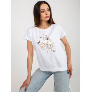 RUE PARIS white short sleeve T-shirt with print