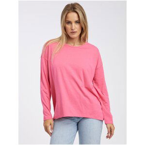 Noisy May Dark pink Womens Basic Oversize Long Sleeve T-Shirt Noisy Ma - Women