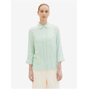 White and Green Ladies Striped Shirt Tom Tailor - Women