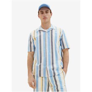 White and Blue Men's Striped Shirt Tom Tailor - Men