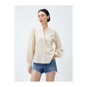 Koton Women's Clothing Linen Blended Shirt Classic Collar