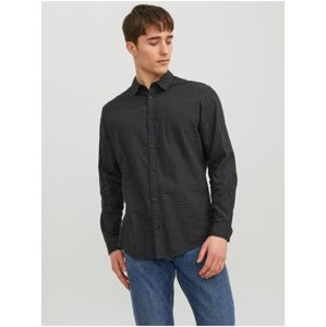 Dark Green Mens Plaid Shirt Jack & Jones Gingham - Mens