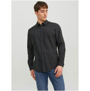 Dark Green Mens Plaid Shirt Jack & Jones Gingham - Mens