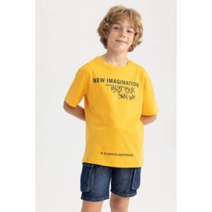 DEFACTO Boy Oversize Fit Crew Neck Printed Short Sleeve T-Shirt