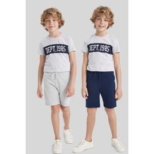 DEFACTO Boy Regular Fit Thin Sweatshirt Fabric 2-Pack Shorts