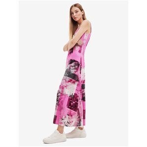 Pink Women Patterned Maxi-Dresses Desigual Cretona - Women