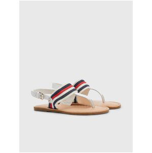 Tommy Hilfiger Blue and White Women's Patterned Sandals with Leather Details Tommy Hilfige - Women