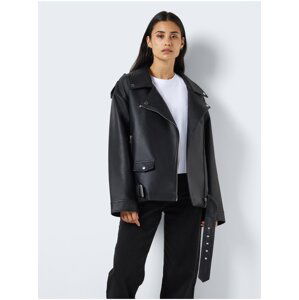 Black Leatherette Oversize Jacket Noisy May Paulina - Ladies