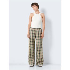 Beige ladies checked trousers Noisy May Morgan - Ladies