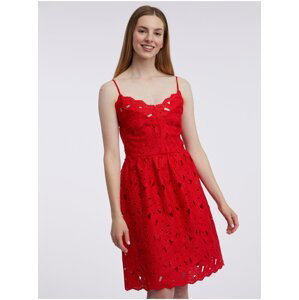 Červené dámske krajkové šaty ORSAY
