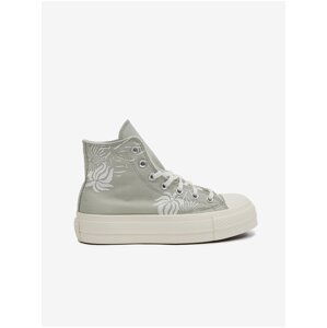 Light Green Women's Ankle Sneakers on the Converse Chuck Platform - Women