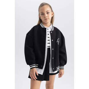 DEFACTO Oversize Fit Bomber Collar Cardigan