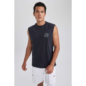 DEFACTO Boxy Fit Printed Crew Neck Sleeveless Undershirt