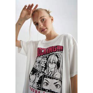 DEFACTO Coool Oversize Fit Printed Short Sleeve T-Shirt