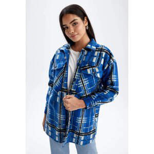 DEFACTO Regular Fit Flanel Plaid Long Sleeve Tunic