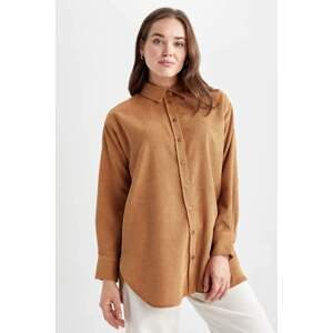 DEFACTO Relax Fit Velvet Long Sleeve Tunic