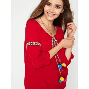 Blouse with decorative binding red