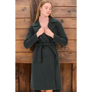 Z6765 DEWBERRY WOMEN'S COAT-PLAIN GREEN