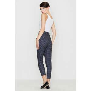 Lenitif retro checkered pants navy blue