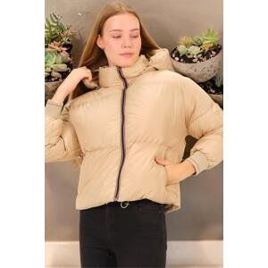 Z6650 DEWBERRY WOMEN'S BOTTLE COAT-PLAIN BEIGE