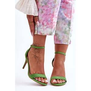Classic heeled sandals in Suede Green Tossa