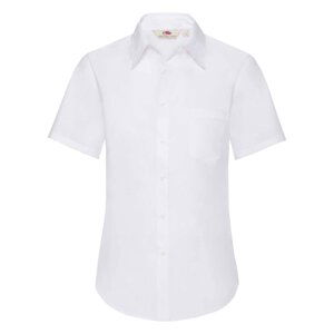 White poplin shirt with short sleeves Fruit Of The Loom