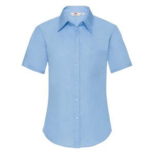 Blue Poplin Shirt With Short Sleeves Fruit Of The Loom