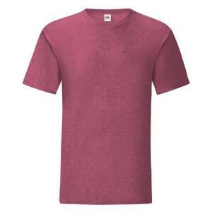 Burgundy men's t-shirt in combed cotton Iconic with sleeve Fruit of the Loom
