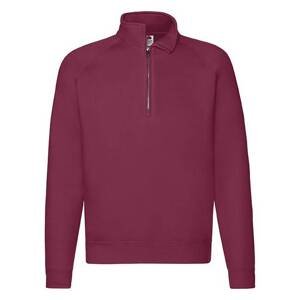 Burgundy men's sweatshirt Zip Neck Sweat Fruit of the Loom