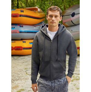 Grey Men's Hoodie Premium Fruit of the Loom