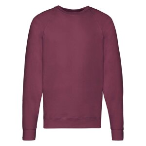 Burgundy men's sweatshirt Lightweight Raglan Sweat Fruit of the Loom