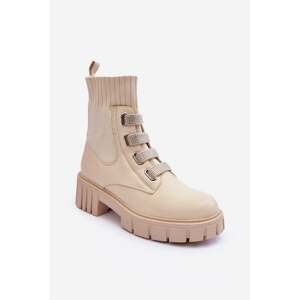 Beige work boots with an elastic upper Kasseis