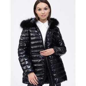 Black down jacket with raccoon dog Tiffi St. Anton