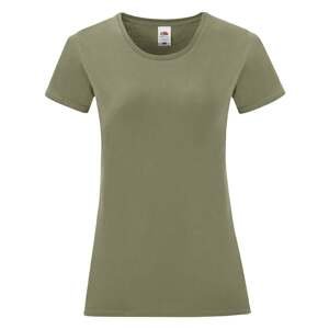 Olive Iconic Women's T-shirt in combed cotton Fruit of the Loom