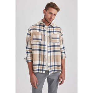 DEFACTO Relax Fit Plaid Long Sleeve Shirt