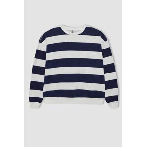 DEFACTO Relax Fit Striped Long Sleeve Sweatshirt