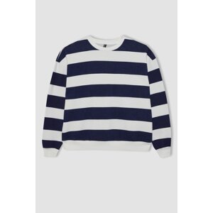 DEFACTO Relax Fit Striped Long Sleeve Sweatshirt