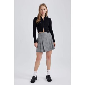 DEFACTO Coool Pleat Plaid Mini Skirt