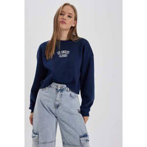 DEFACTO Oversize Fit Slogan Pattern Sweatshirt