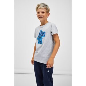 Svetlosivé chlapčenské žíhané tričko SAM 73 Silaqui