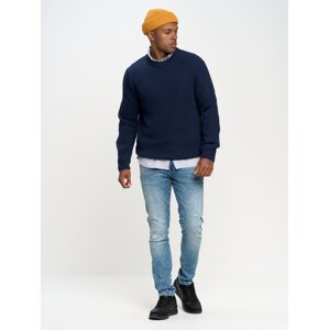 Big Star Man's Sweater 161005 Blue Wool-403