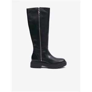 Black Women's Leather Boots Michael Kors Regan - Ladies