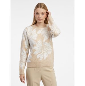 Orsay Women's White-Beige Floral Sweater - Women