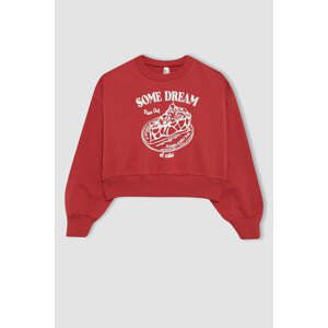 DEFACTO Crop Crew Neck Sweatshirt