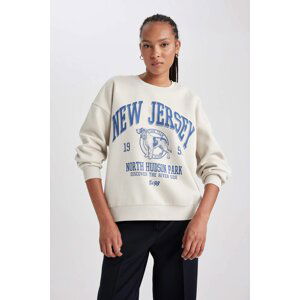 DEFACTO Oversize Fit Printed Long Sleeve Sweatshirt