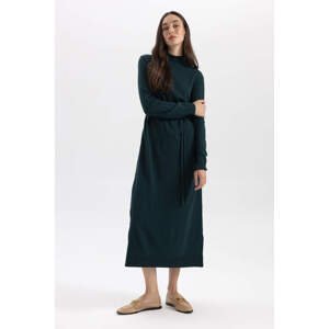 DEFACTO Regular Fit Half Turtleneck Long Sleeve Trico Dress