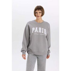 DEFACTO Oversize Fit Printed Long Sleeve Sweatshirt