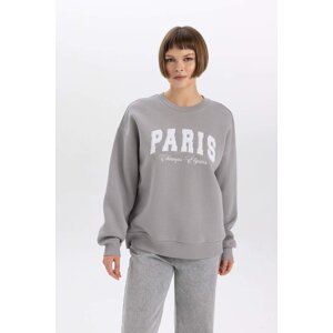 DEFACTO Oversize Fit Printed Long Sleeve Sweatshirt