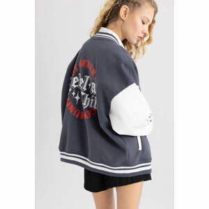 DEFACTO Oversize Fit Thick Sweatshirt Fabric Bomber Jacket